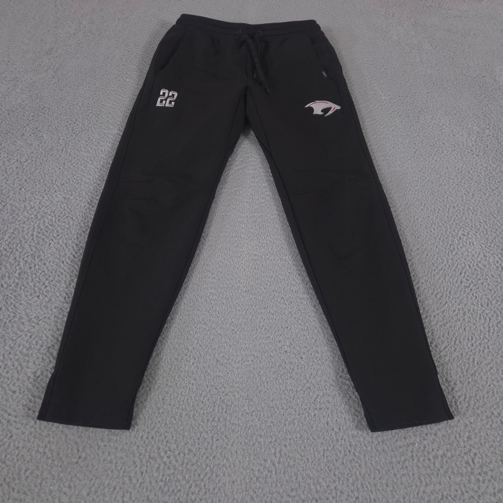 UNRL Pants Mens Medium Black In Flex Jogger Tapered Leg Number 22 Logo Gym